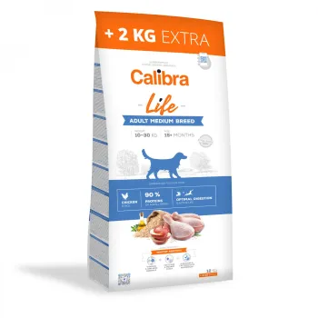 Calibra Dog Life Adult Medium Breed Chicken 12+2kg