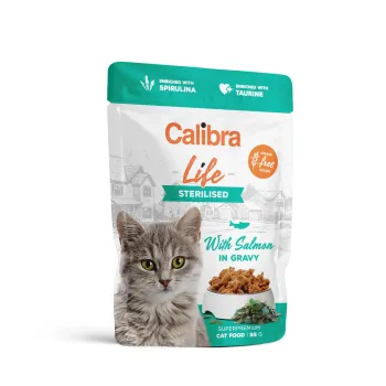 Calibra Cat Life kapsička Sterilised Salmon in gravy 85g