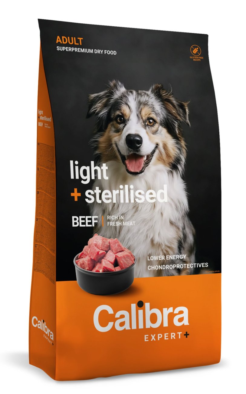 Calibra Dog EXPERT+ Adult Light & Sterilised Beef 750g