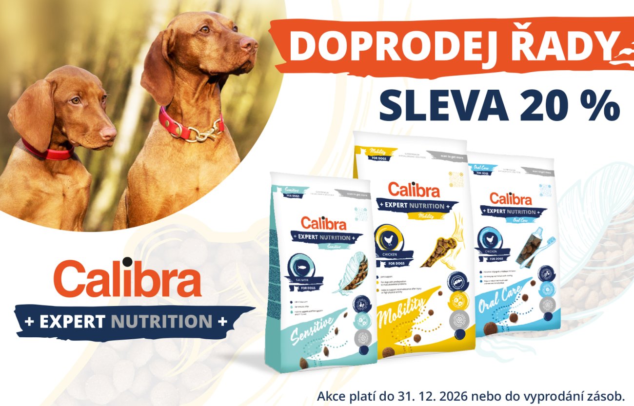 Calibra Expert Nutrition: sleva 20 %, platnost do 31. 12. 2026 nebo do vyprodání zásob.