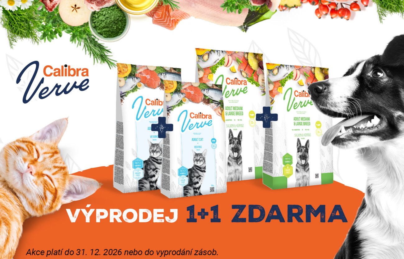 Banner Calibra Verve: výprodej granulí v akci 1+1
